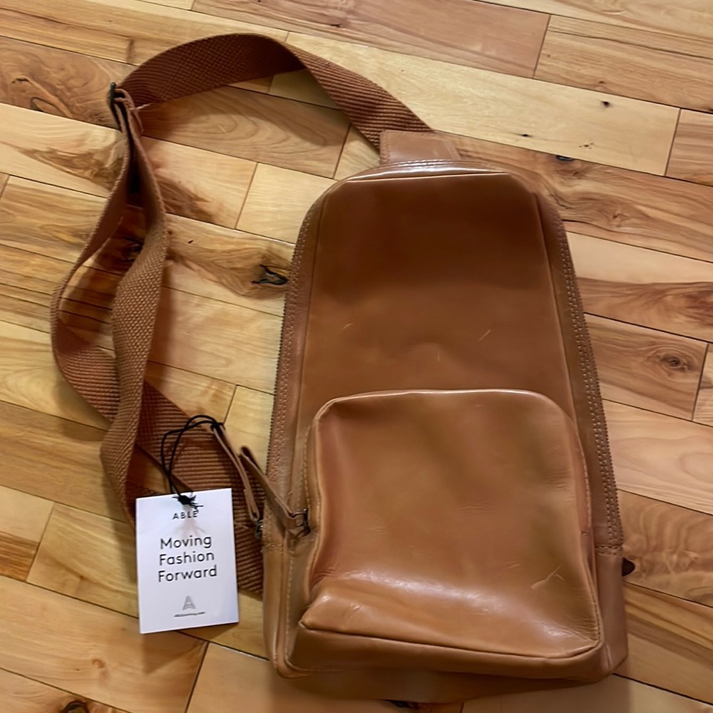 ABLE leather mini backpack NWT